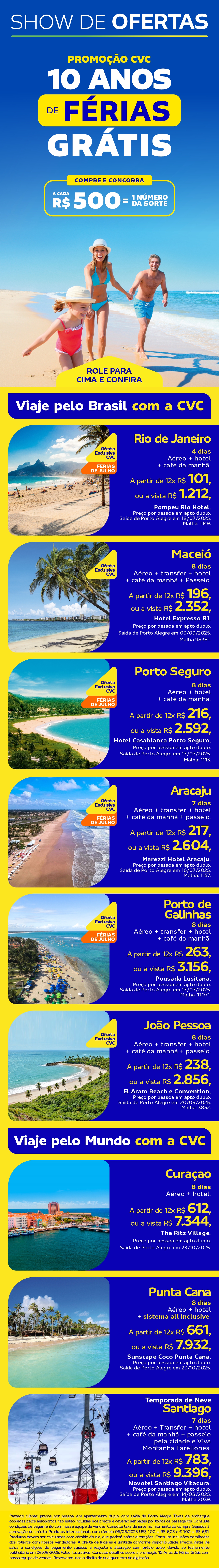 10 ANos de Férias Grátis